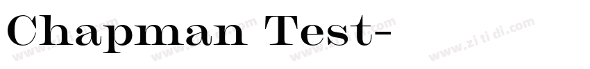 Chapman Test字体转换 Chapman Test字体转换